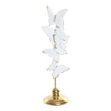 Figura Decorativa DKD Home Decor Dourado Branco Borboleta 10 x 10 x 34 cm