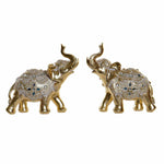 Figura Decorativa DKD Home Decor 12 x 6 x 13 cm Elefante Dourado Colonial (2 Unidades)