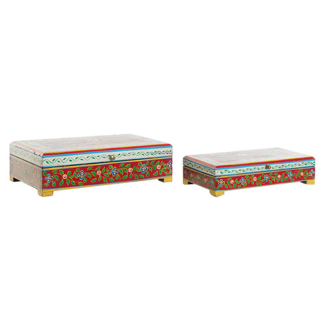 Guarda-Joias DKD Home Decor Acrílico Madeira de mangueira (2 pcs) (33 x 19 x 10 cm) (28 x 14 x 6.5 cm)