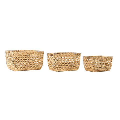 Conjunto de Cestas DKD Home Decor Juncos (48 x 35 x 28 cm) (3 Peças)