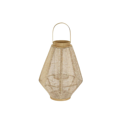 Lantaarn DKD Home Decor Cristal Castanho Linho Bambu (37 x 37 x 62 cm)