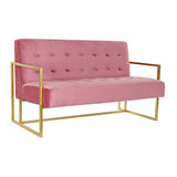 Sofá DKD Home Decor 128 x 70 x 76 cm Cor de Rosa Dourado Metal