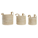 Conjunto de Cestas DKD Home Decor Fibra natural (29 x 29 x 26 cm) (3 Peças)