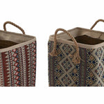 Cabaz DKD Home Decor Madeira 31 x 31 x 45 cm Jute Boho (2 Unidades)