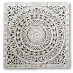 Decoração de Parede DKD Home Decor Branco Mandala Madeira MDF (120 x 3,5 x 120 cm)