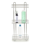 Prateleira de Casa de Banho Prateado Metal Transparente Plástico (14 x 60 x 27 cm)