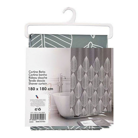 Cortina de Duche Beauty Products Cinzento Branco Plástico (180 x 180 cm)
