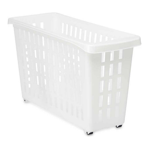 Organizador para o Armário de Cozinha Com rodas Branco Plástico (17,5 x 26 x 46 cm)