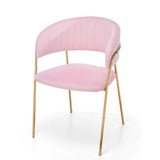 Cadeira Cor de Rosa Dourado Poliéster Ferro (49 x 80,5 x 53 cm)